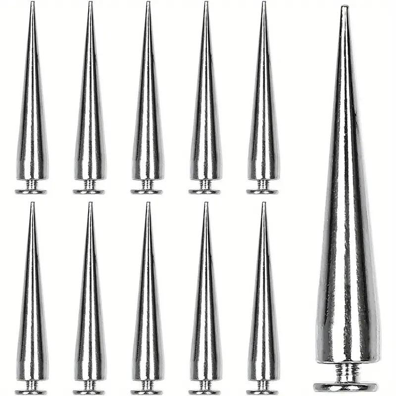 Spike And Studs Silvery Cone Spikes Punk Bullet Large - Temu