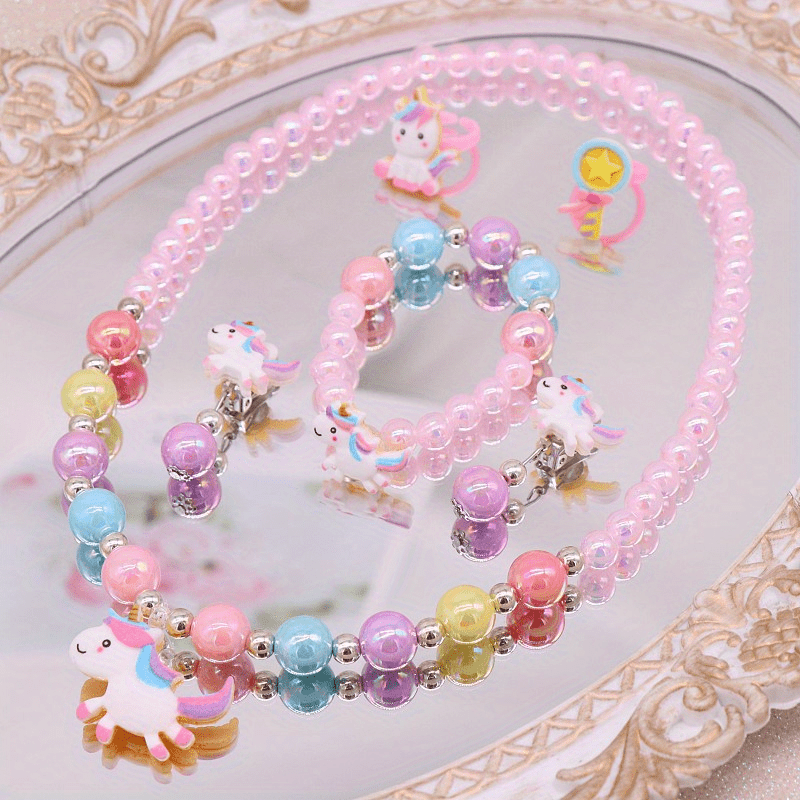 Unicorn Series Jewelry Set Cute Cartoon Unicorn Pendant - Temu