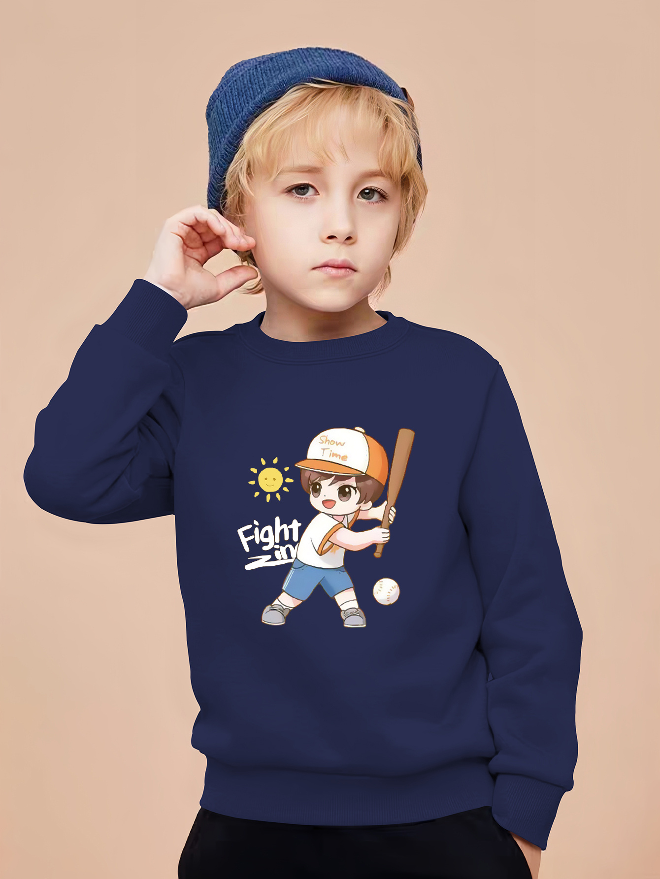 Printed sweatshirt - Blue/Patterned - Kids