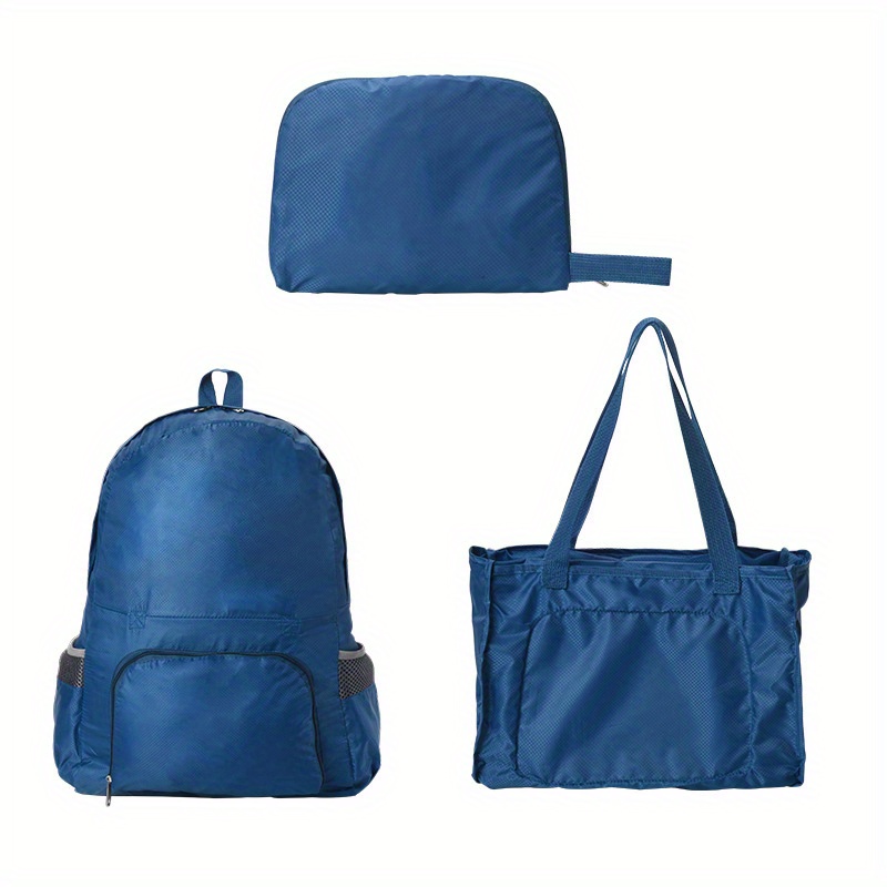 Bolso plegable de viaje impermeable azul