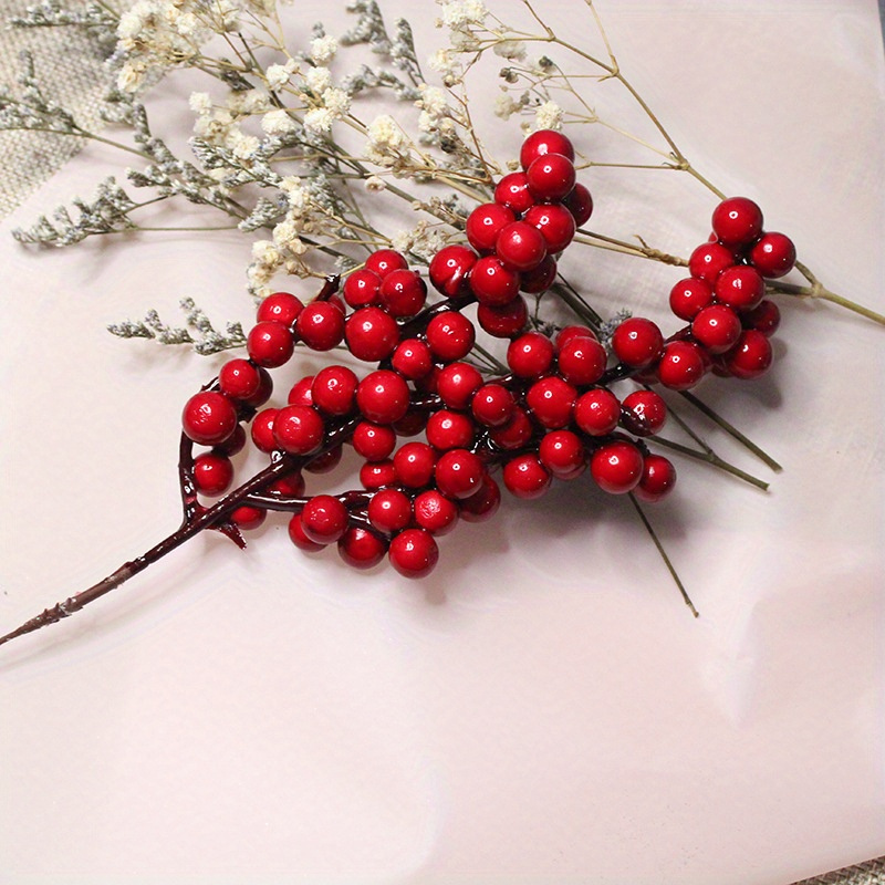 10/1PCS Christmas Red Berries Xmas Simulation Berry Branch Decor