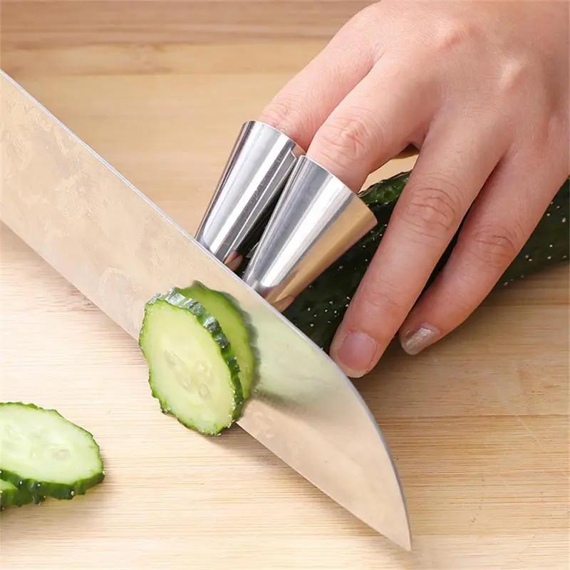 6Pcs 2 Kinds Stainless Steel Finger Guard for Cutting Vegetables Fruit,  Finger Protector for Safe, Cutting Protector Avoid Hurting When Slicing