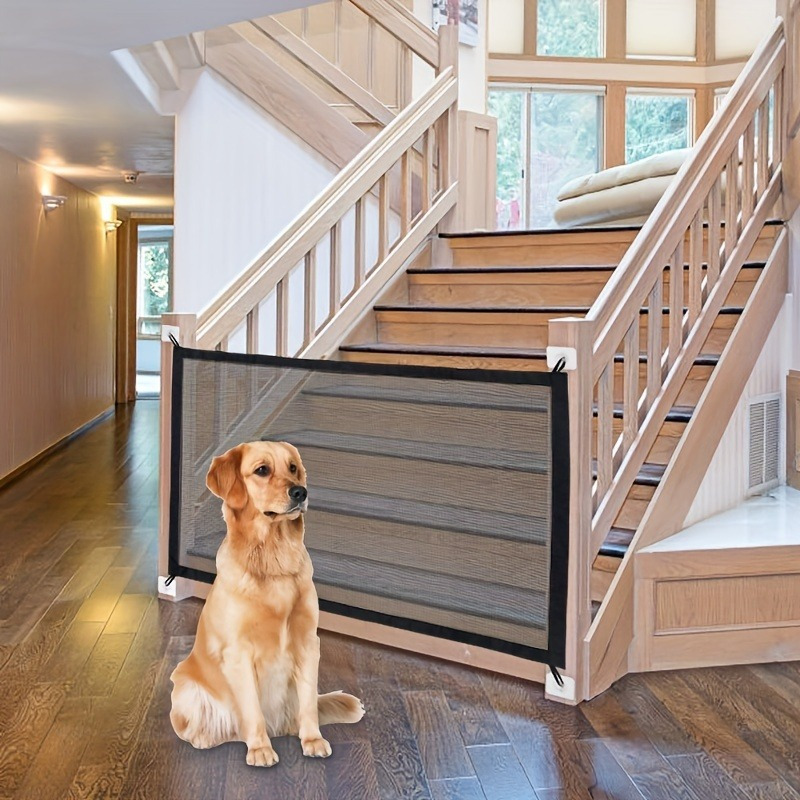  Puerta de seguridad para mascotas para perros, de pie y  plegable, barrera decorativa para valla de madera, escaleras y puertas  (blanco) : Productos para Animales