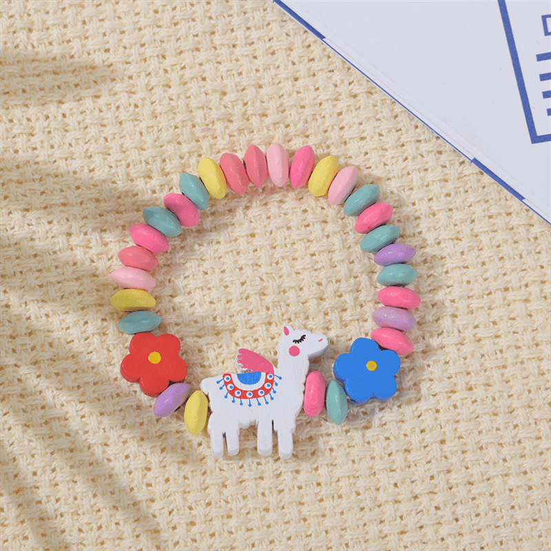 12 Unidades Paquete Pulsera Color Cuentas Madera Niños - Temu