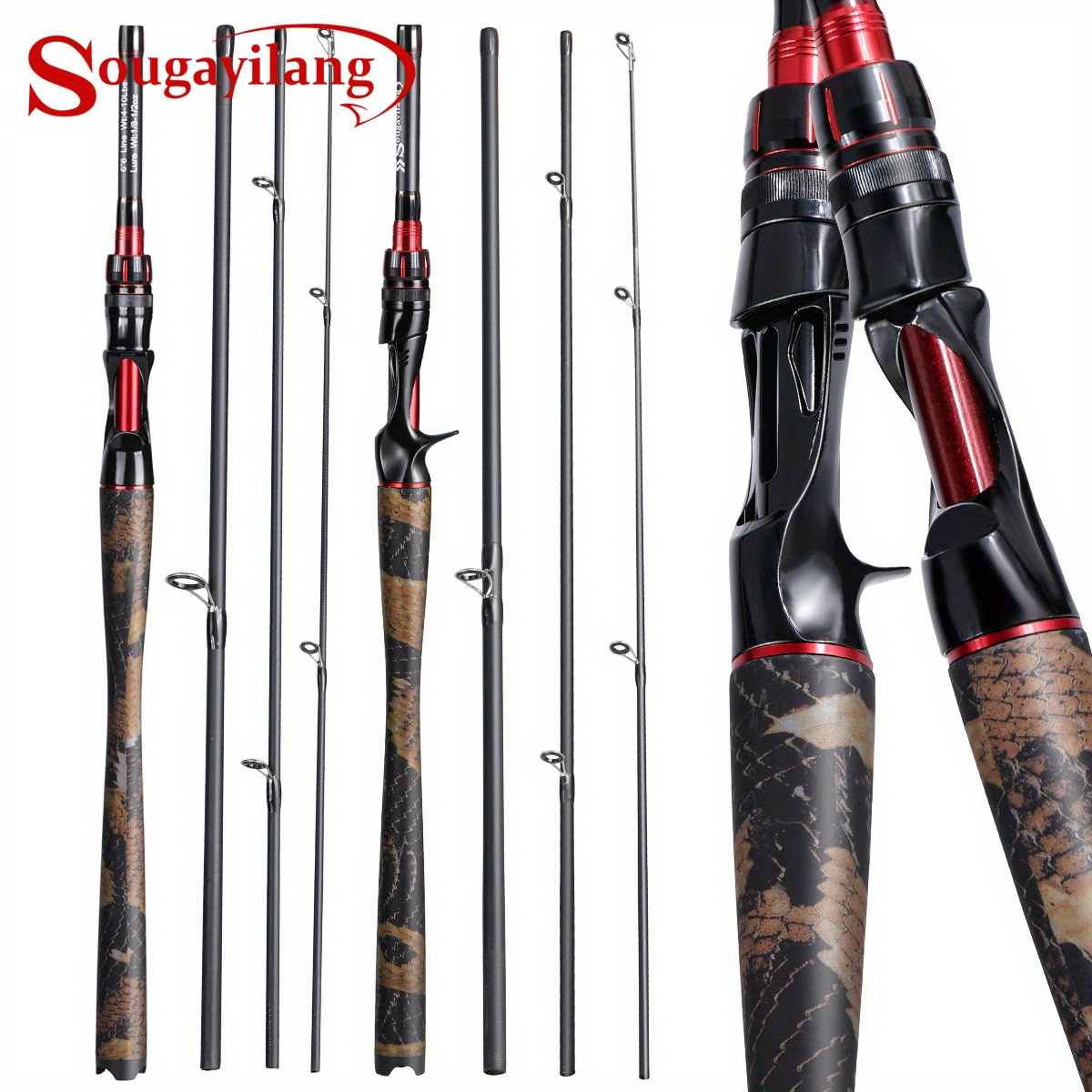 Sougayilang Spinning/casting Fishing Rod 4 section Fishing - Temu