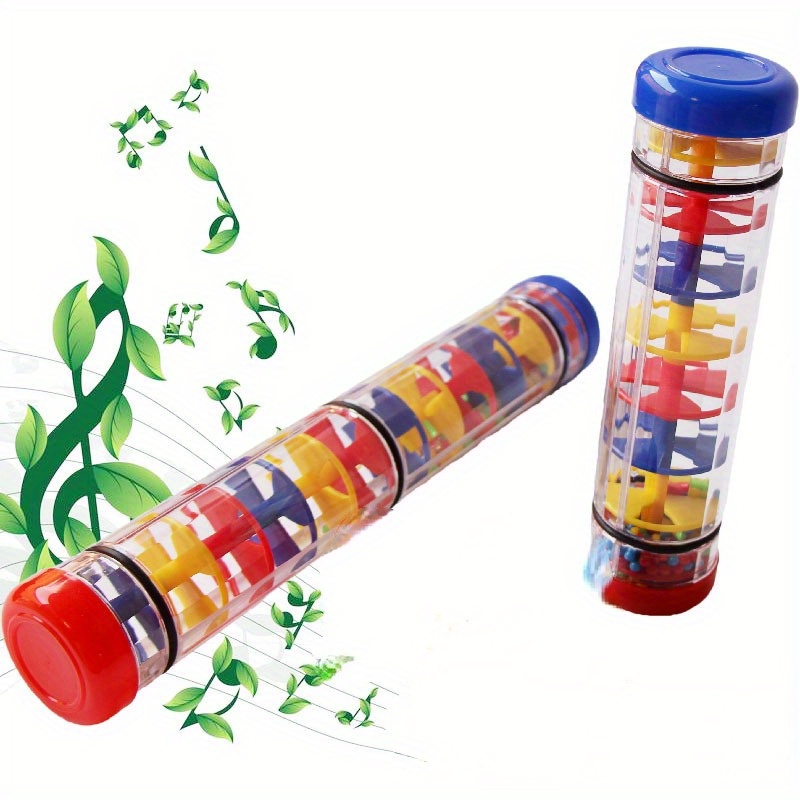 Paquete de 2 juguetes Rainmaker, gotas de lluvia con cuentas, palo  Rainmaker, agitador sensorial de desarrollo, instrumento musical para  bebés, niños