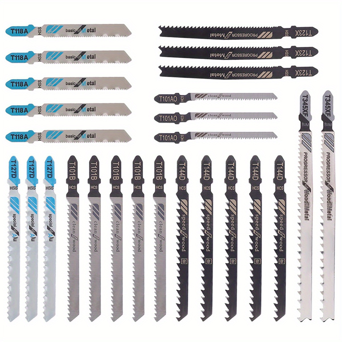 Jigsaw Blades Set T-shaft Hcs Assorted Jig Saw Blades For Wood Plastic And  Metal Cutting Incl. Plastic Box For Bosch Black & Decker Makita Metabo  (t119bo T119b T111c T218a T118a T118b T ) 