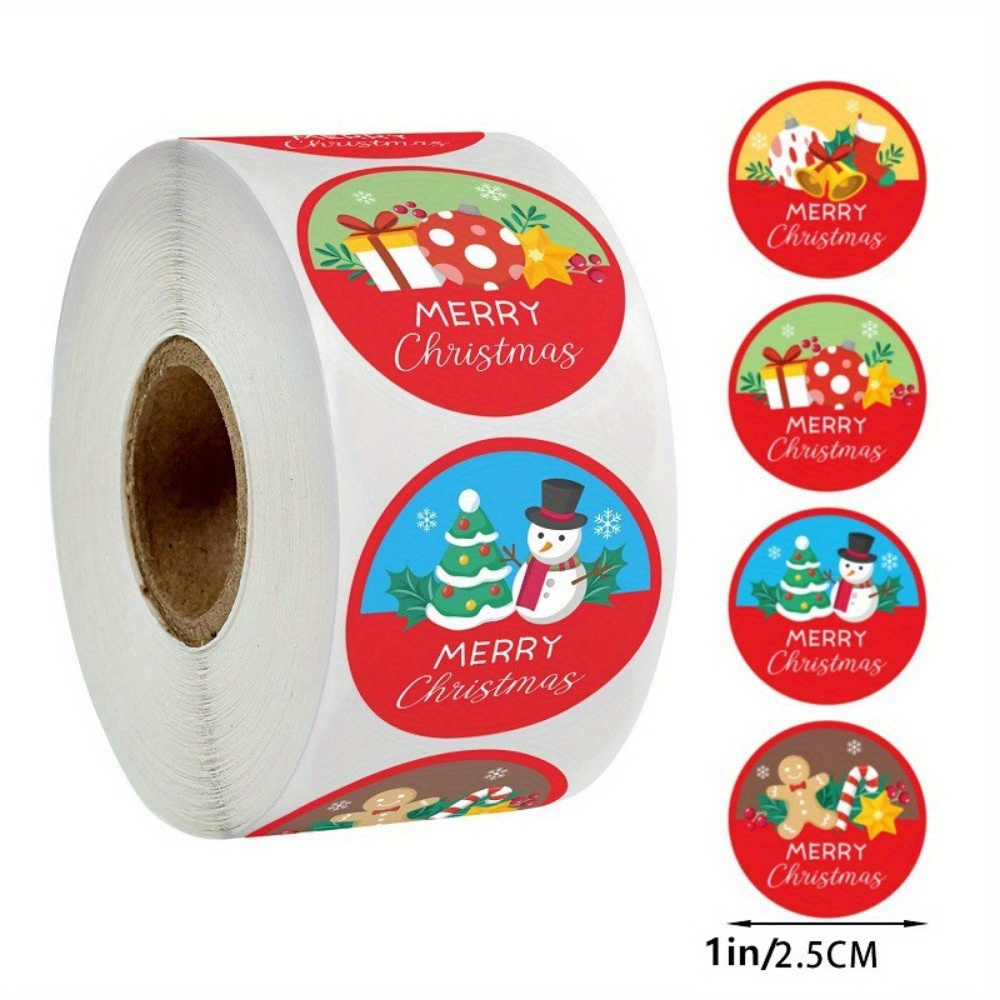 500pcs 2.5cm Christmas Round Stickers Decoration Labels Envelope