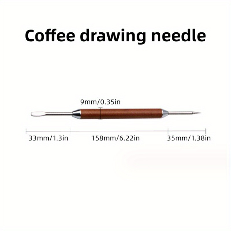 BstXqty Coffee Latte Needle, Stainless Steel Latte Art Pen With Wood  Handle, DIY Coffee Decorating Tool, Suitable for Coffee Shops And Latte Art
