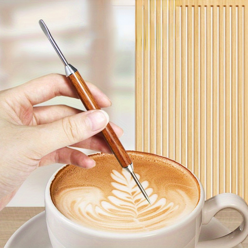 Ready Stock 🇲🇾 Coffee Latte Art Pen, Rosewood handle Barista Pen