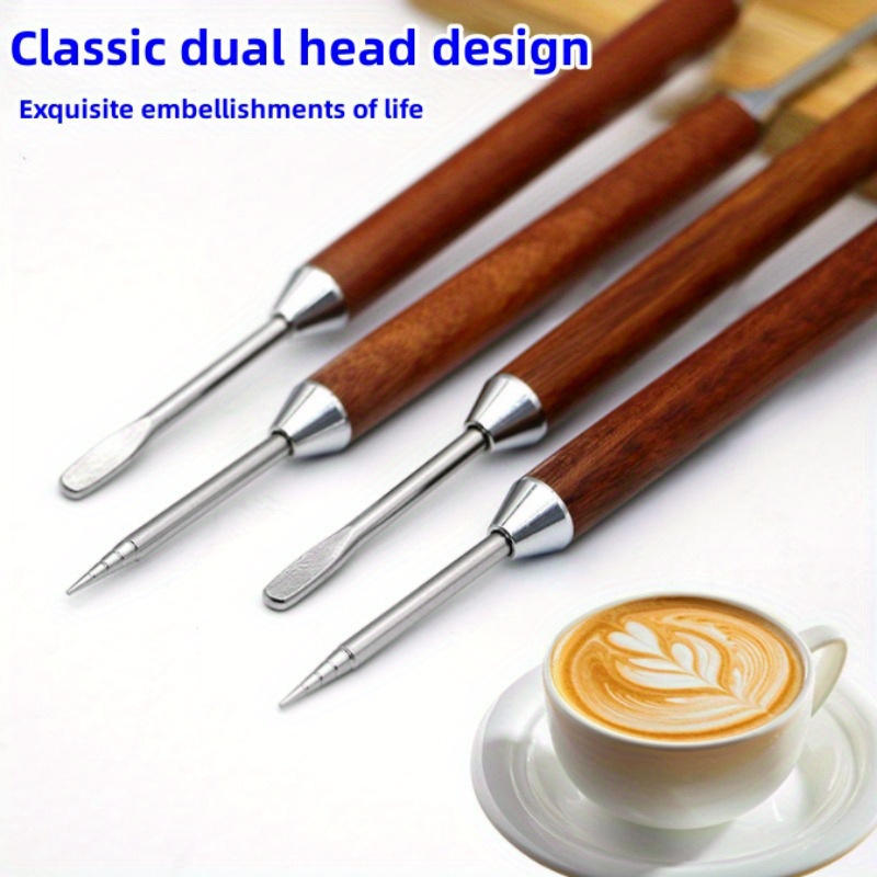Set of 3 Coffee Art Needle Coffee Latte Art Tools Set Stainless Coffee  Fancy Art Needle Barista Tool for Home Kitchen Cappuccino Milk Decor