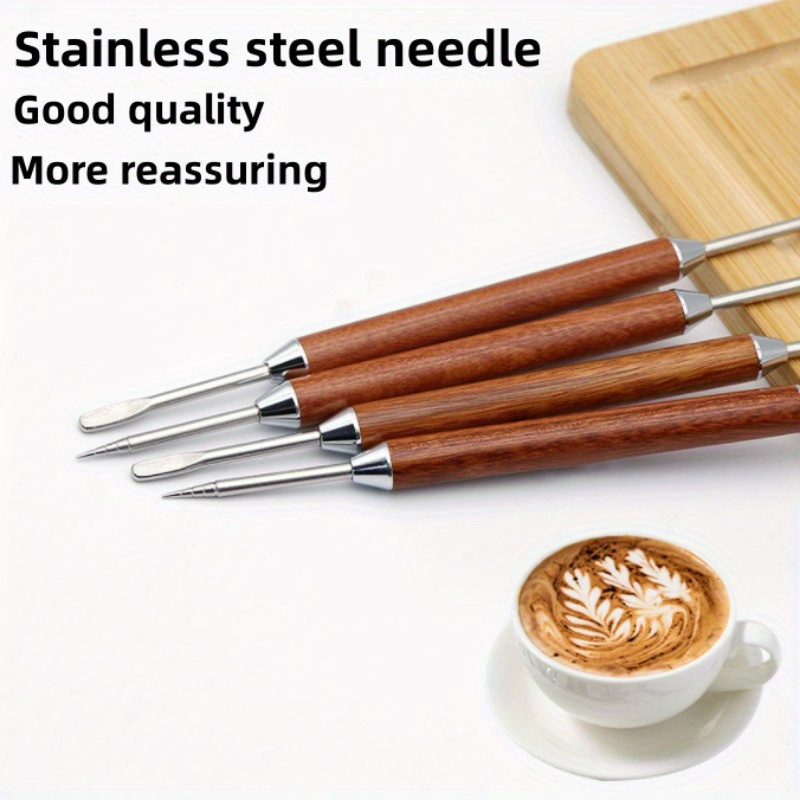 Stainless Steel Coffee, Fancy Stitch Real Wood The Needle Art