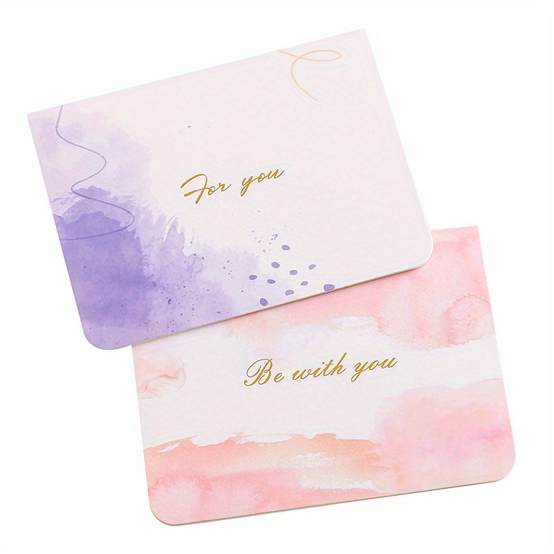 Chic Watercolor Printing Gilt Letter Cards With Envelopes - Temu