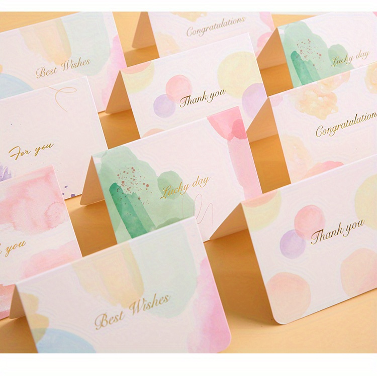 Chic Watercolor Printing Gilt Letter Cards With Envelopes - Temu