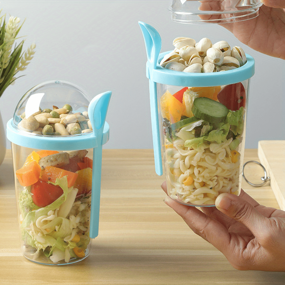 1pc Salad Cup, Portable Salad Meal Shaker Cup, Plastic Healthy Salad  Container Fork, Salad Dressing Holder, Salad Cup For Picnic Lunch  Breakfast, Kitchen Stuff, Kitchen Gadgets, Back To School Supplies  1070ml/36.2oz- Fresh