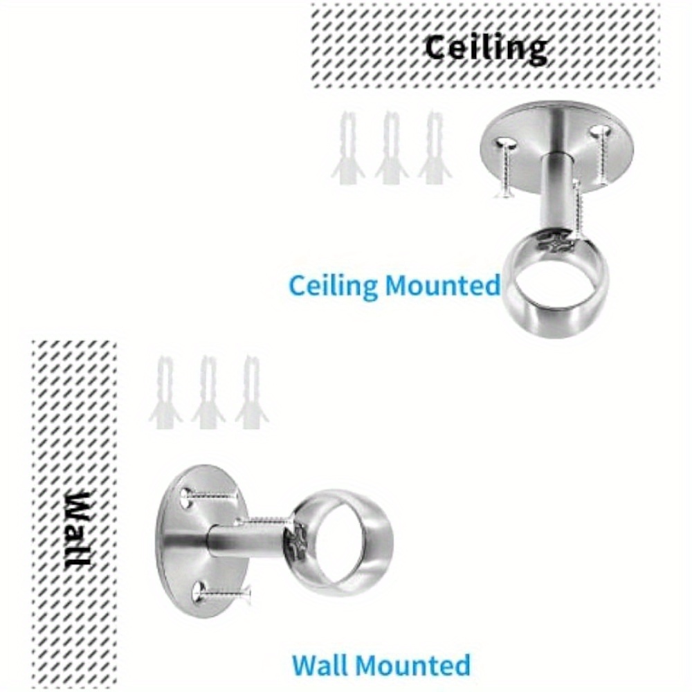 Ceiling Curtain Rod Holder Heavy Duty Curtain Rod Brackets - Temu Canada