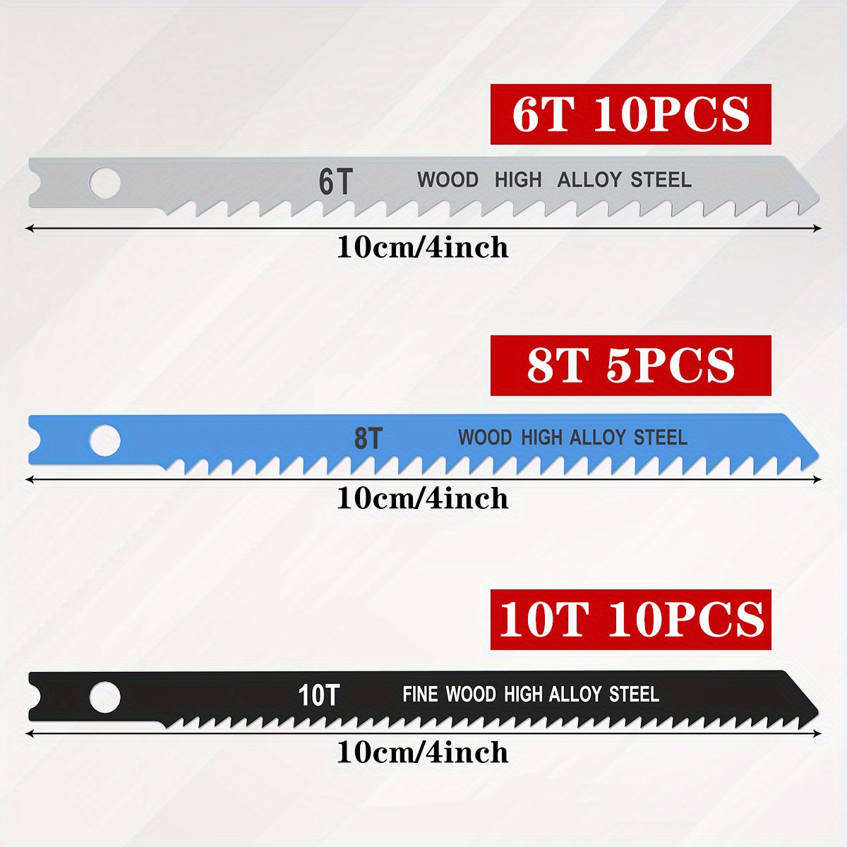 Wood and Metal U-Shank Jigsaw Blade Set (5 pcs.)