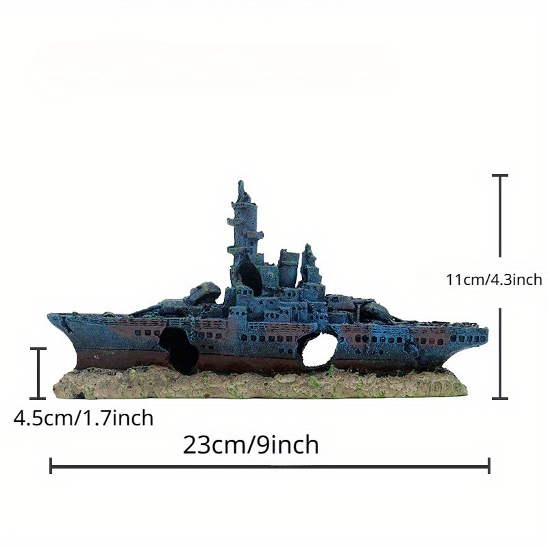 Aquarium Shipwreck Creative Fish Tank Landscaping Resin - Temu