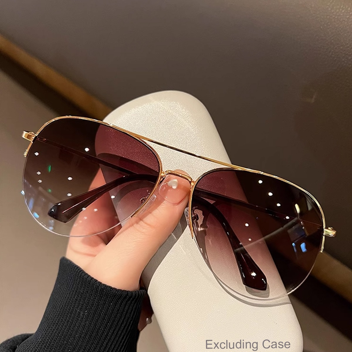 moda mujer vintage aviación estilo gafas de sol mujer color fresco