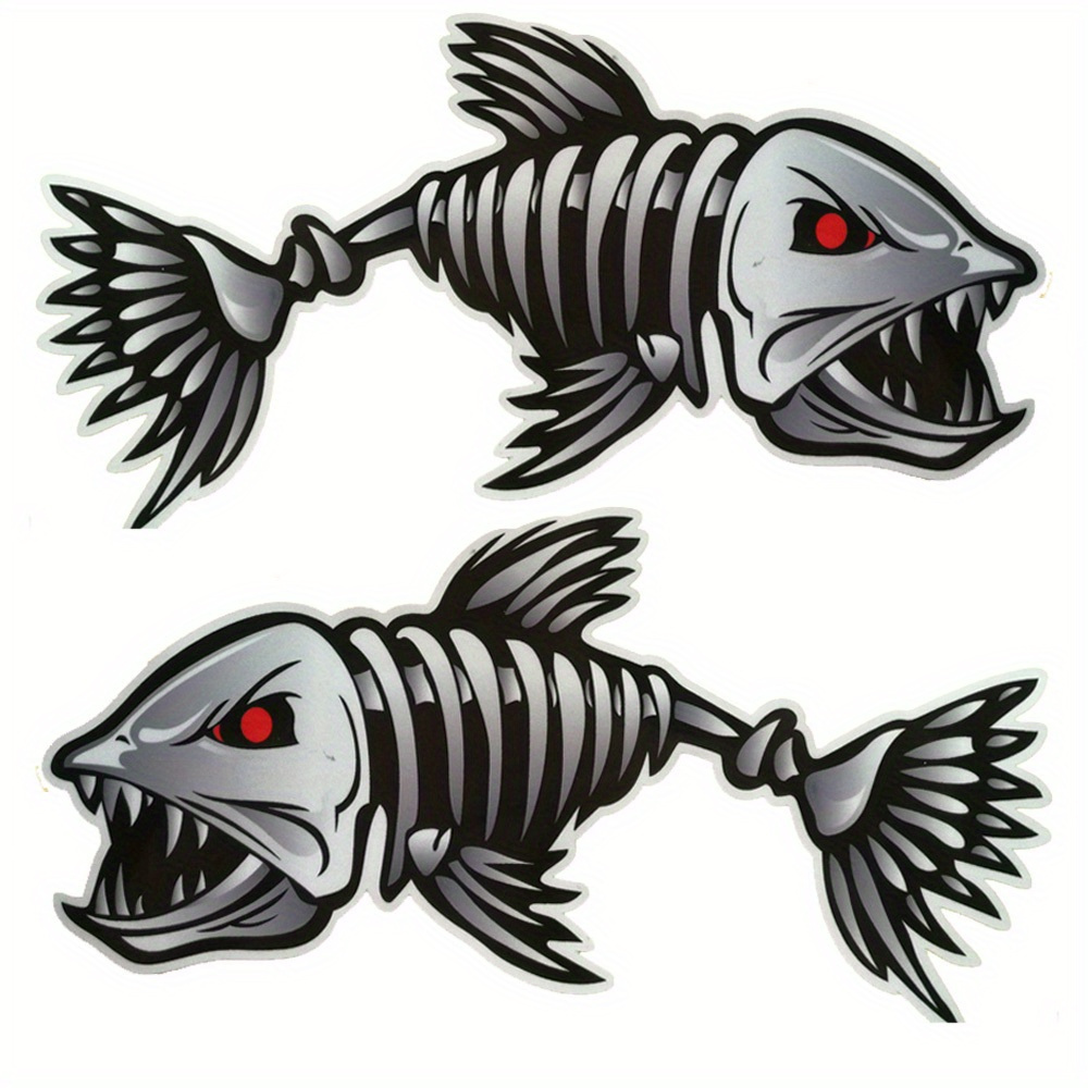 2pcs Shark Teeth Large Waterproof Sticker Removable Decals