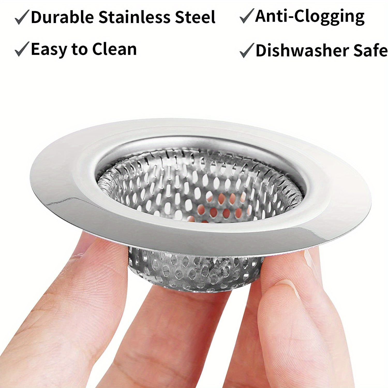 Bathroom Sink Drain Protector & Hair Catcher, Stainless Steel