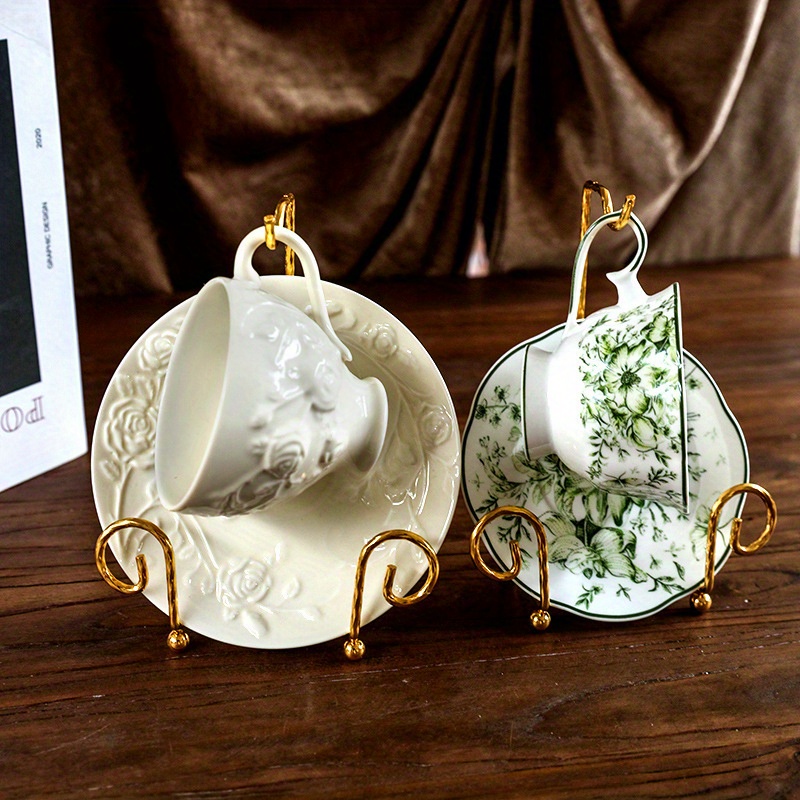 Tea Cups Display Stand, Vintage Coffee Cup Holder, Plate Water Cup