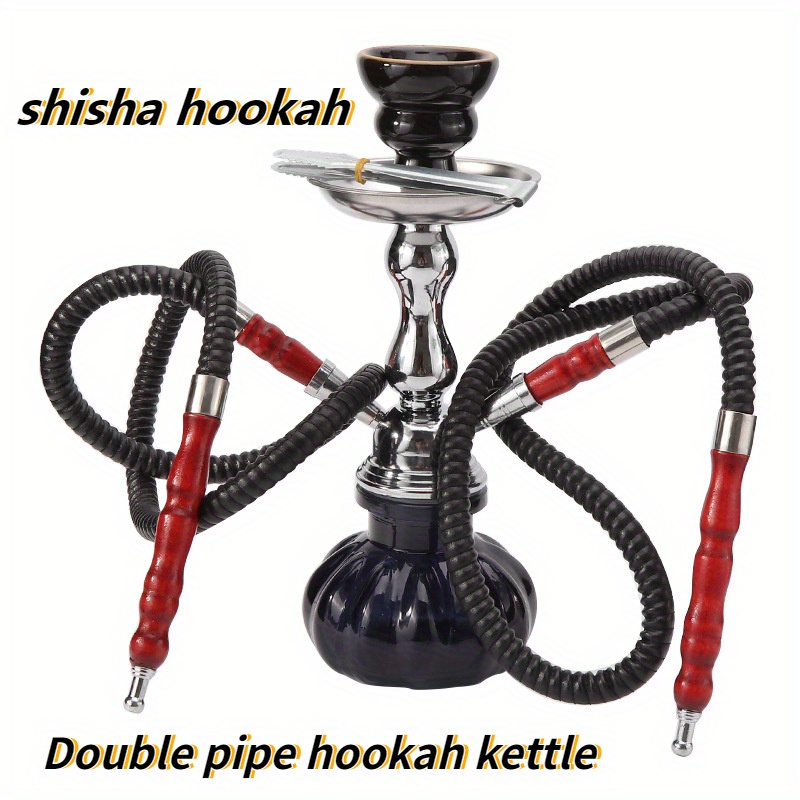 Arabic Glass Water Pipe Double Tube Water Pipe Set Shisha - Temu