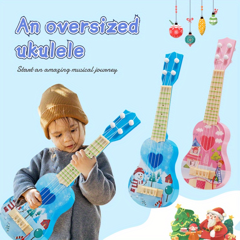 Juguete de guitarra de 16 pulgadas para niños, 4 cuerdas, guitarra  eléctrica, instrumentos musicales para niños, instrumento electrónico  portátil