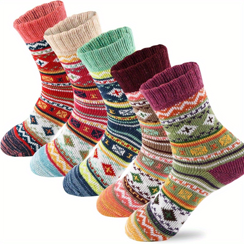 Chaussette Chaude Femme, 5 Paires Douces Epaisses Chaussettes