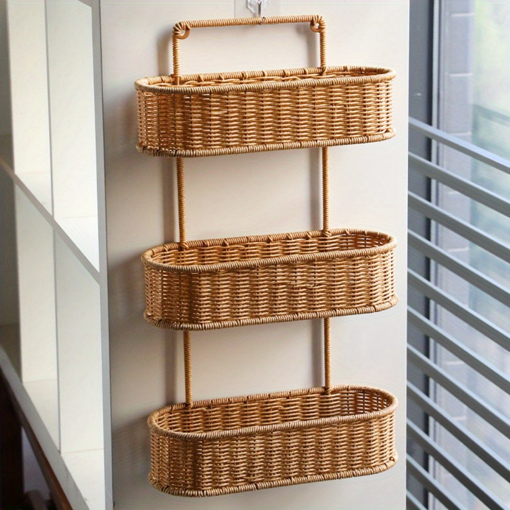 Orange Hanging Shower Caddy Organizer Plastic Basket