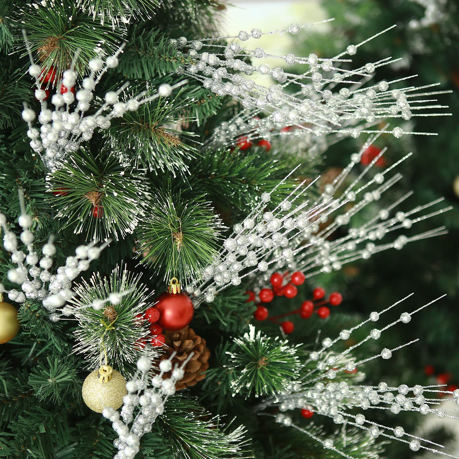 Glitter Christmas Tree Picks Scene Decor Festivals Decor - Temu