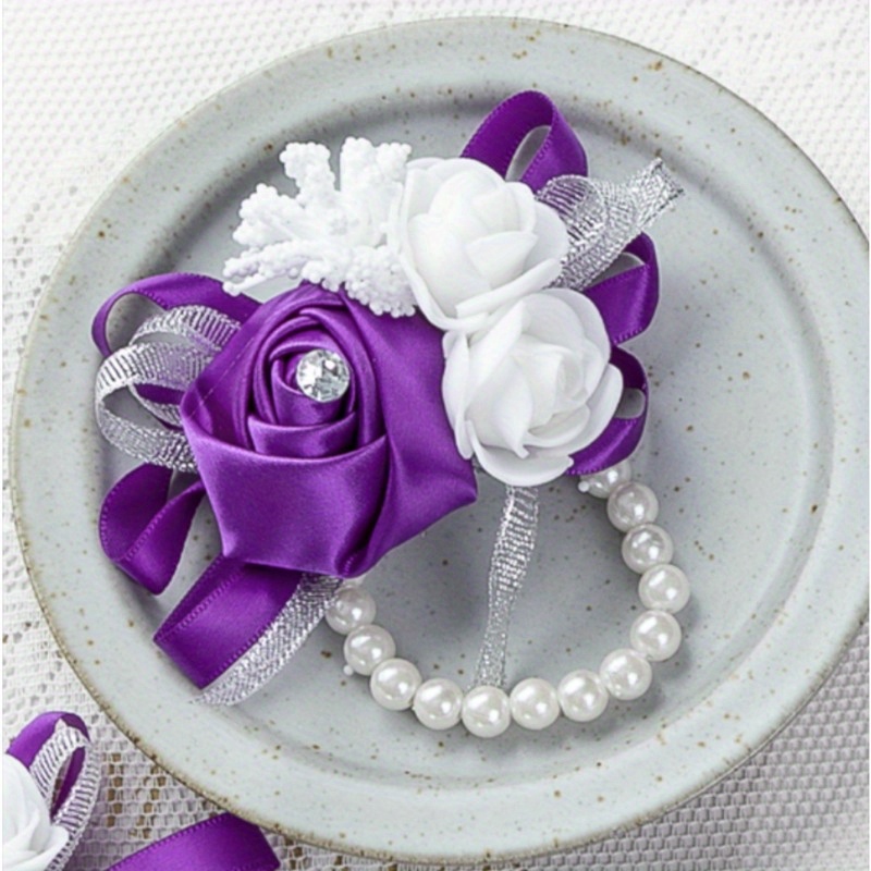 Rose Royal Wrist Corsages For Prom, Wrist Corsages For Wedding Bridal  Bridesmaid Girl Mother Women, Hand Flower For Wedding Formal Dinner Party  Homecoming Ceremony Anniversary - Temu