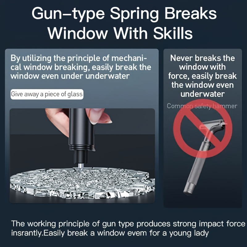 Car Safety Hammer Car Window Glass Breaker, Auto Seat Belt Cutter