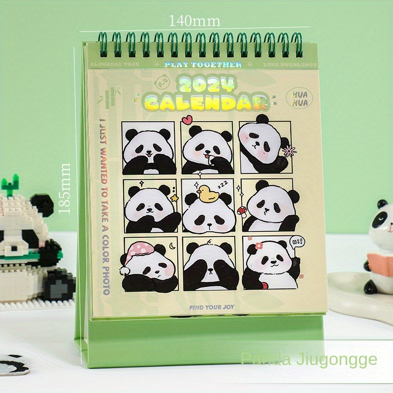 Square Island Flower Panda Garden 2024 Desk Calendar Desktop - Temu