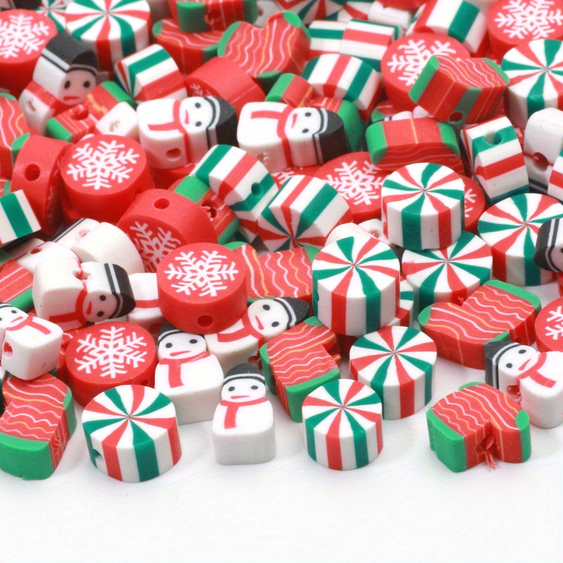 Christmas Color Series Polymer Clay Bulk Beads For Jewelry - Temu
