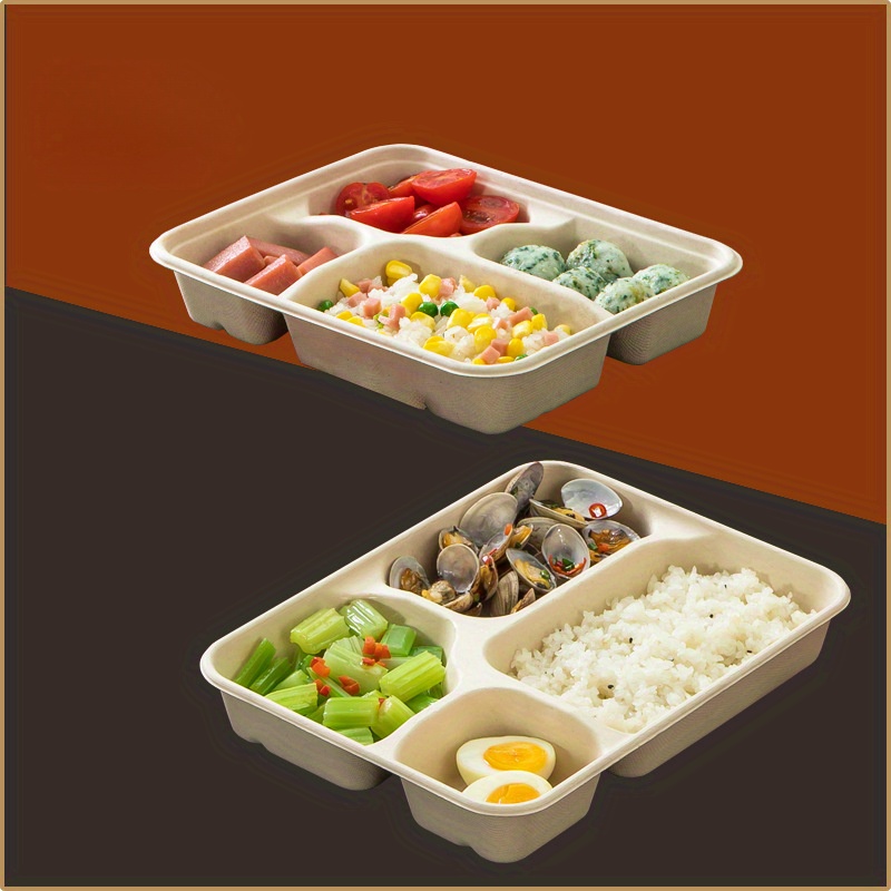 Disposable Meal Boxes Disposable Divided Lunch Boxes Pulp - Temu