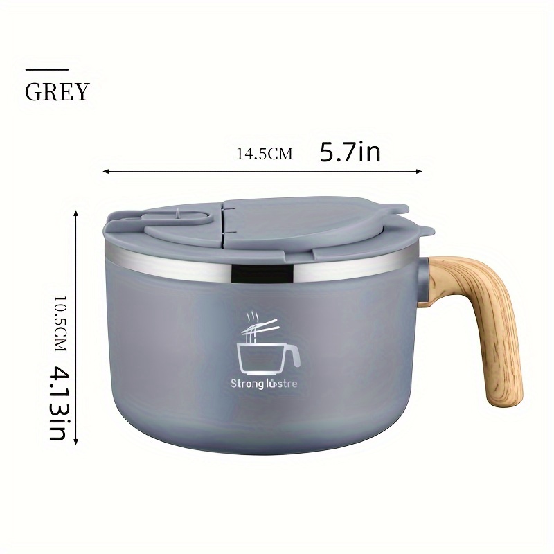 DTBPRQ Bento Box Ramen Soup Bowl With Tight Lid, Handle, Steam Hole. Double  Wall Stainless Steel Noodle Cooker. Instant & Regular Ramen With Hot Water