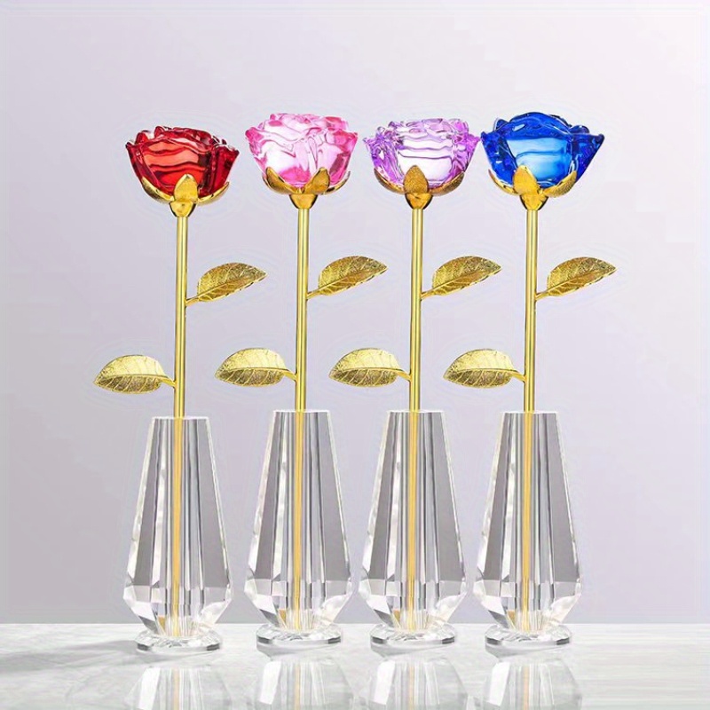 9heads Artificial Crystal Rose Flowers Simulation Vintage - Temu
