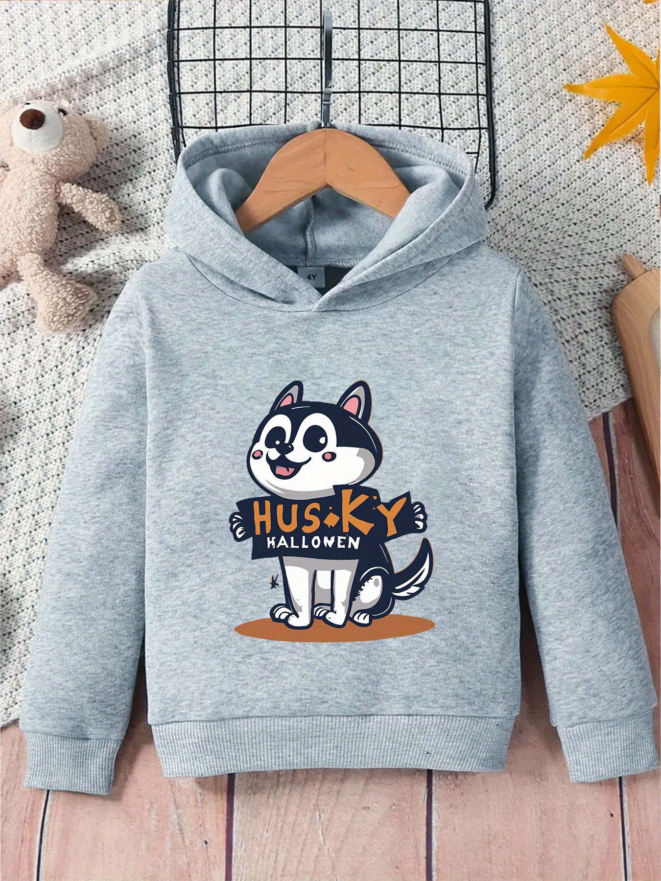 Halloween Cute Dog Print Boys Casual Pullover Long Sleeve Temu