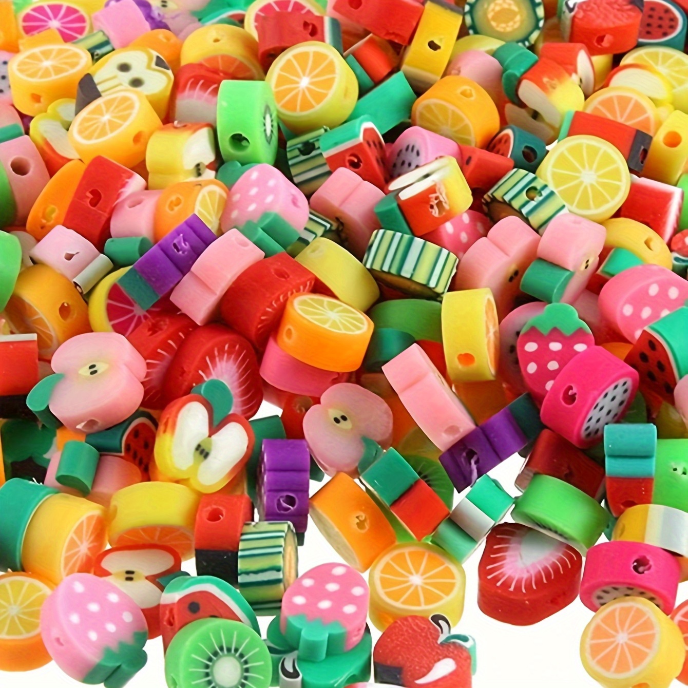 

About 100pcs Fruit Polymer Clay Mixed Spacer Beads For Jewelry Making Summer Diy Necklace Bracelet Earrings Handmade Craft Supplies