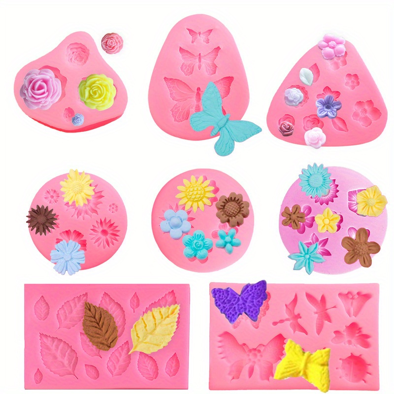 Mini Flowers Silicone Mold for Chocolate Flower Mold for Fondant for  Polymer Clay Resin 