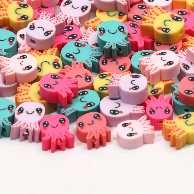 Polymer Clay Beads Animal Small Octopus Spacer Expression - Temu