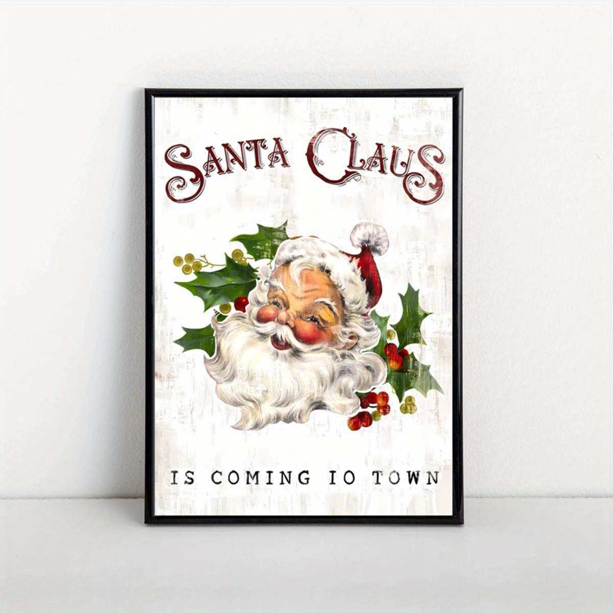 Frameless Canvas Poster Print Santa Claus Is Coming To Town - Temu