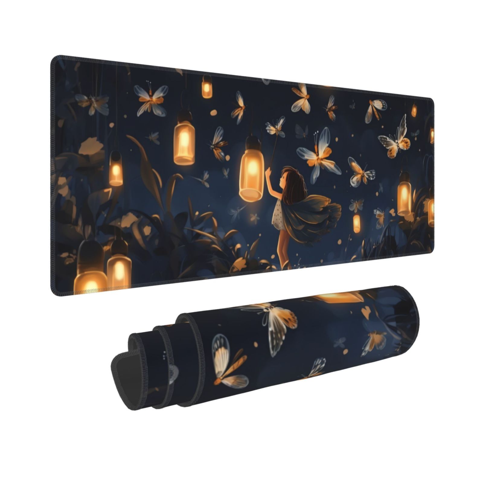 Aothia Protège-Bureau Calendrier 2025-2026 - 80x40cm - Tapis Souris Antidérapant - Imprimé Noir