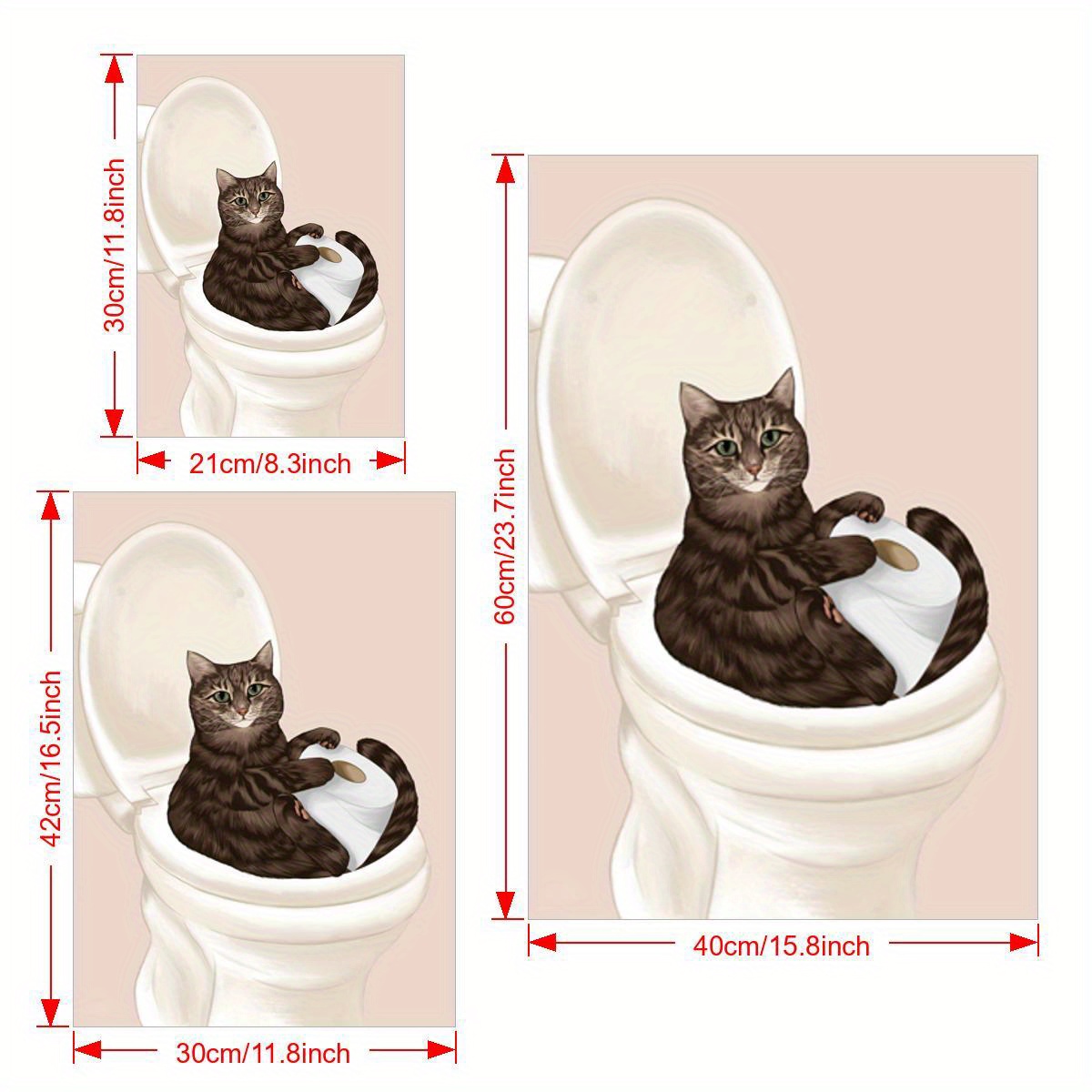 Affiche chat aux toilettes, Déco Murale WC