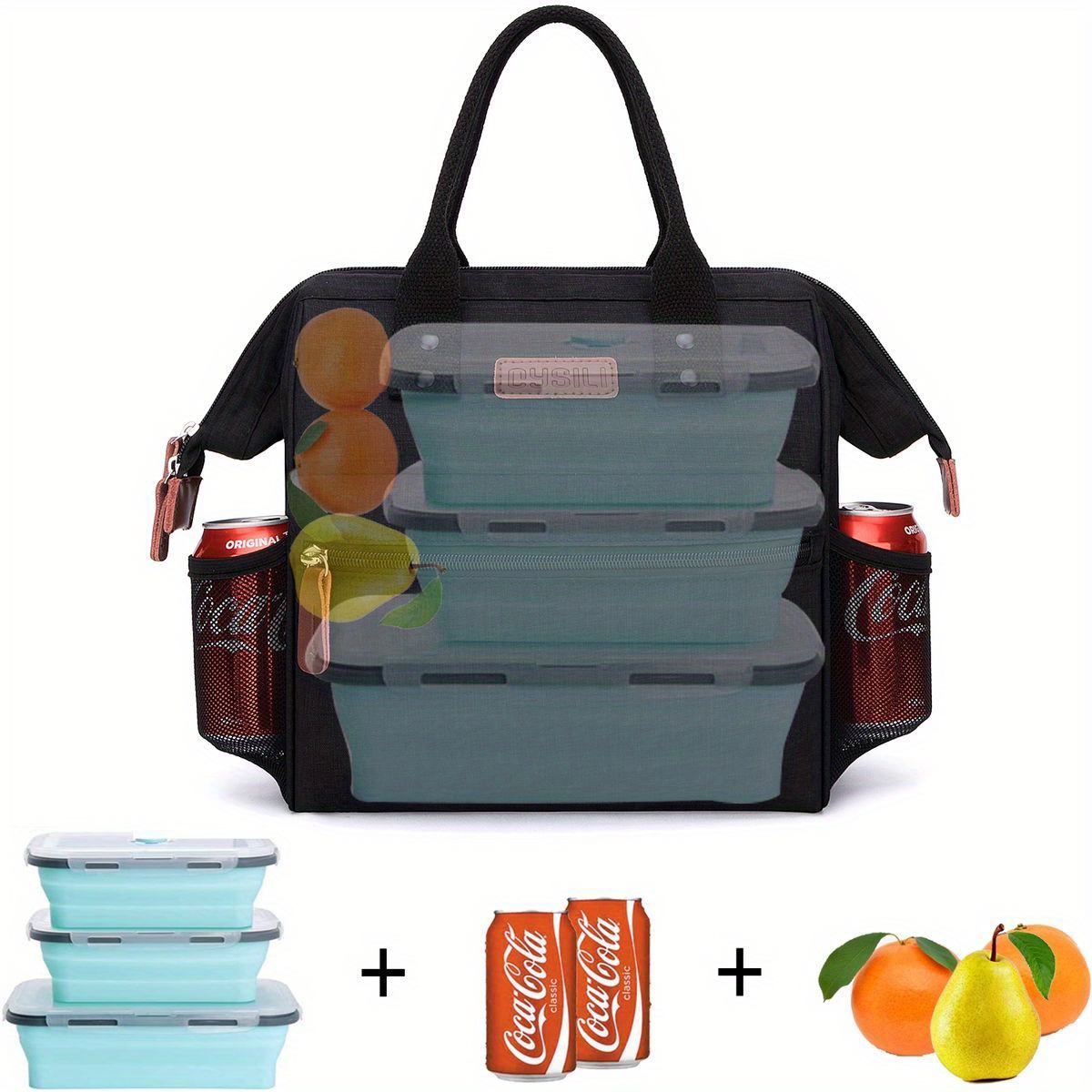 HOT BENTO Outdoor Office Travel Camping Picnic Cordless Battery Powered  Self Heated Linen Lunch Box with Insulated Tote Bag