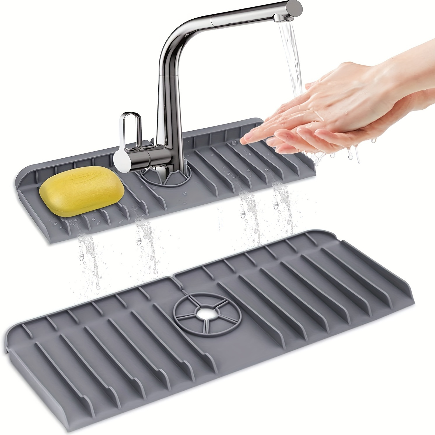 Sink Protector Sink Splash Tray Silicone Waterproof Mat - Temu