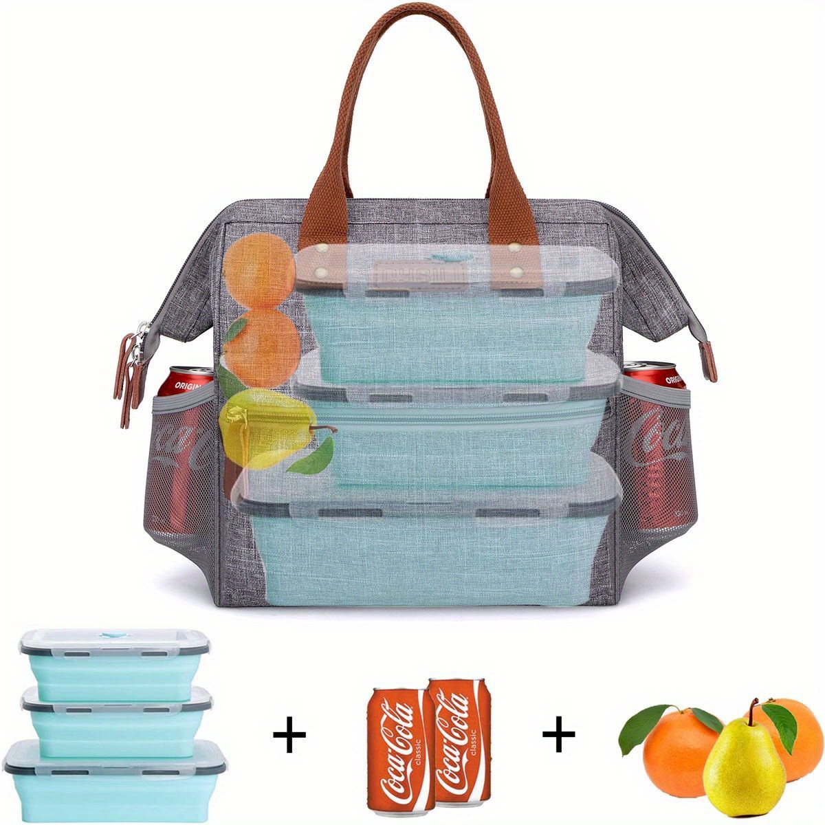 1pc Lunch Bag for Women & Men Adult Insulated Lunch Box, Small Leakproof  Cooler Food Lunch Containers Reusable High Capacity Lunch Tote Bags for  Work