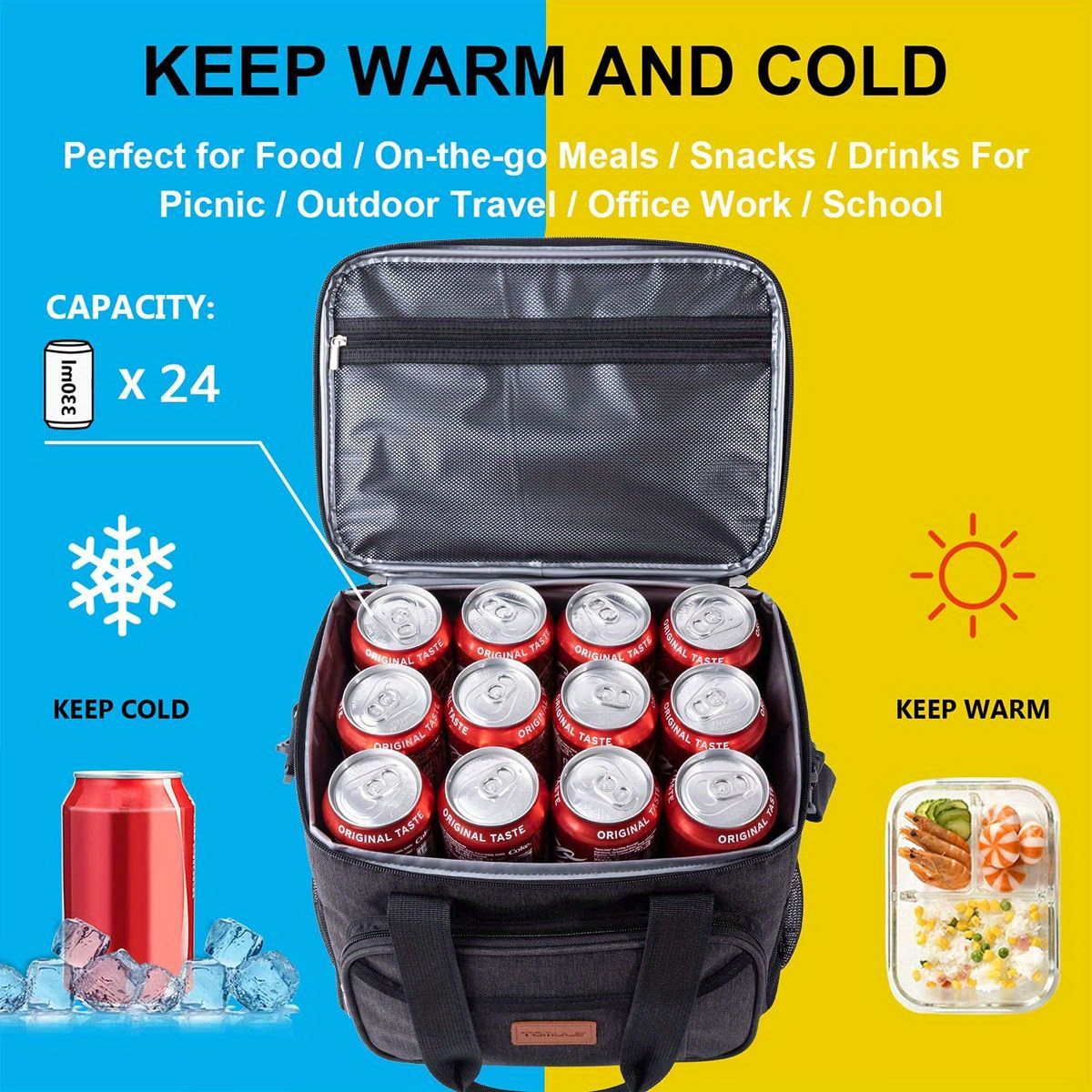 1pc Large Capacity Insulated Lunch Box And Bag For Women, Work Food  Delivery, Storage Container, Cold Storage Handbag, Travel Picnic Bag