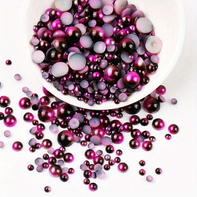 Ab Color Imitation Pearls Half Round Flatback Beads For - Temu